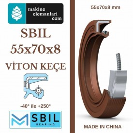 55x70x8 mm SBIL TC NBR DÖNER MİL YAĞ KEÇESİ (Viton) 55*70*8 mm